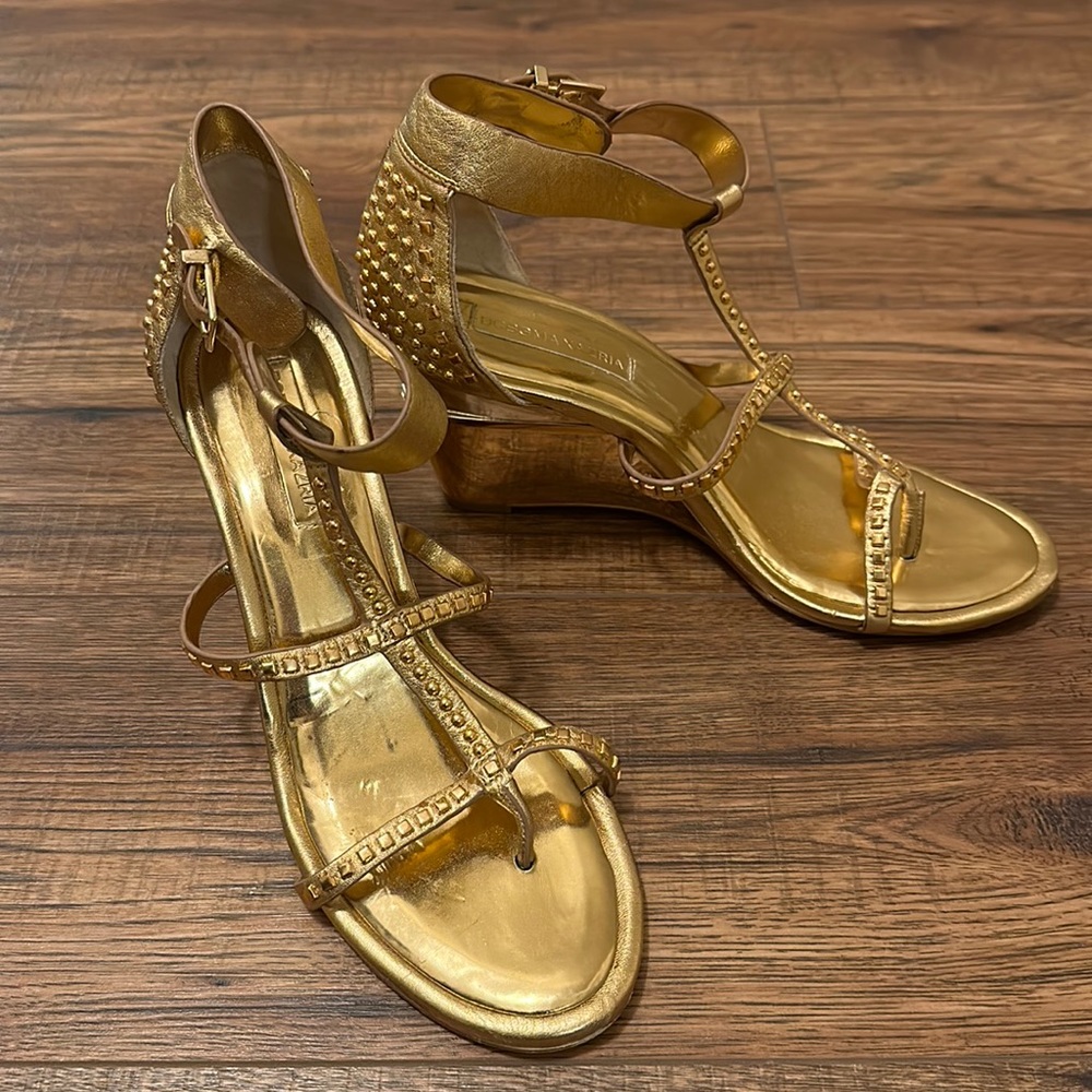 BCBG Max Azria Rose-Gold Wedges
